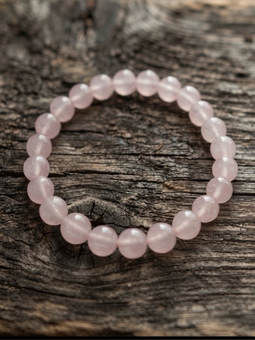LOVE Beaded Bracelet with Rose quartz Gemstones